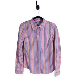 5 for $30 Old Navy Perfect Fit Striped Button Down Shirt Multicolored Large EUC